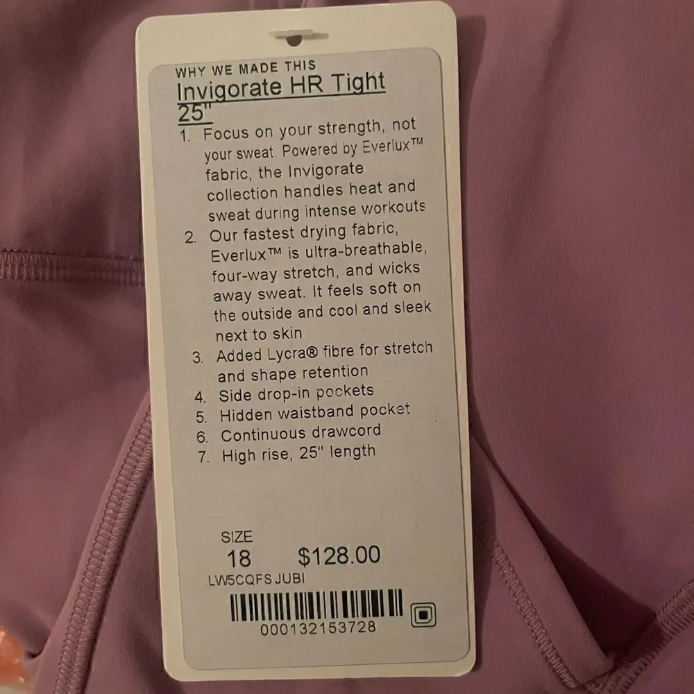 NWTs lululemon Invigorate HR 25”